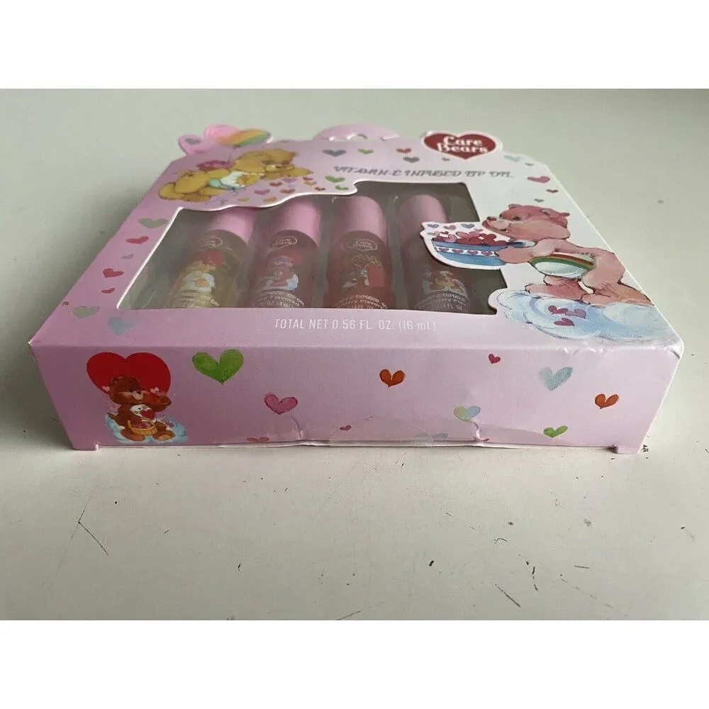 Set Of 4 Taste Beauty CARE BEARS Vitamin E Infused‎ Flavored Lip Oil Valentines